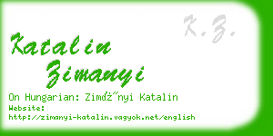 katalin zimanyi business card